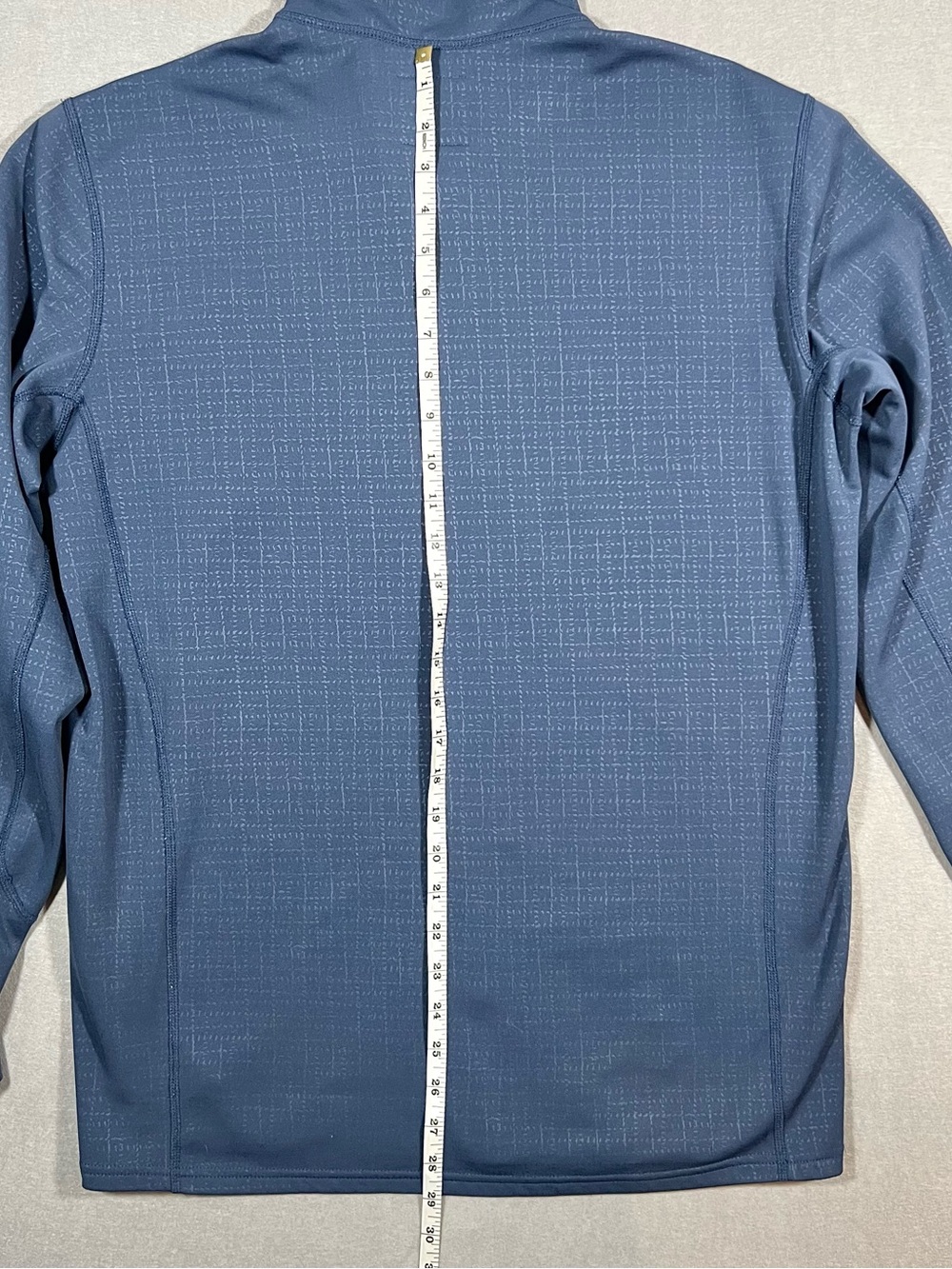 prAna Quarter‑Zip Pullover – Blue Grid Pattern Size L Outdoor Performance Layer - Picture 9 of 13